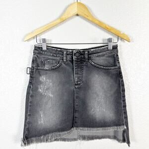 Zadig & Voltaire Women’s Jelly Gris Distressed Denim Jean Skirt in Grey Size XS